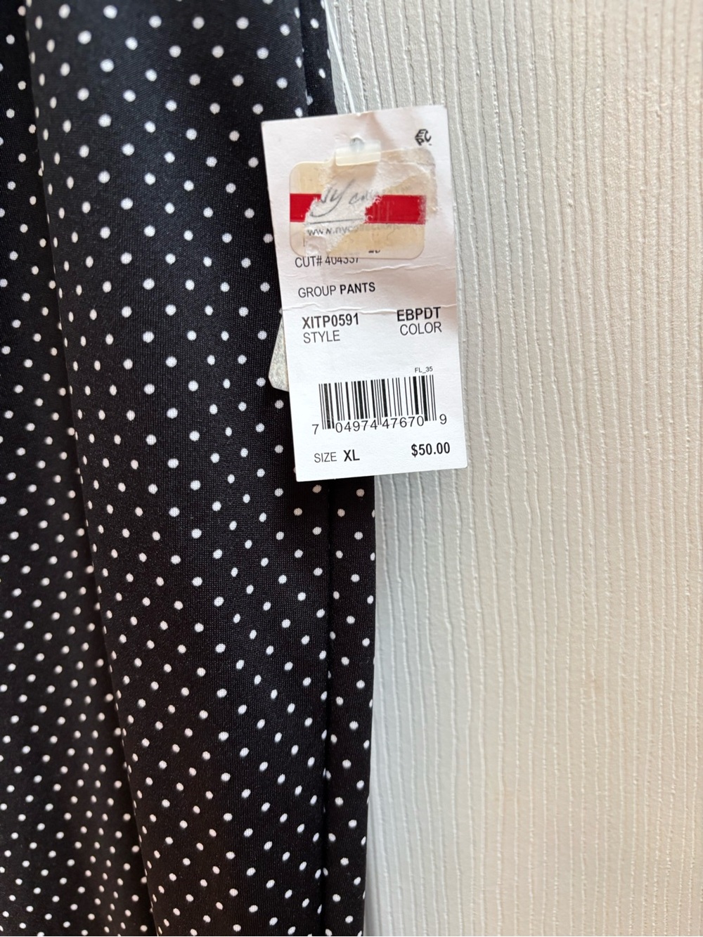 NY Collection Black & White Wide-Leg Polka Dot Pull-On Pants, Size XL, NWT - Picture 3 of 5